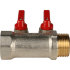 Коллектор с шаровыми кранами STOUT 1", 2 отвода 1/2" (красные ручки) (SMB 6200 011202)