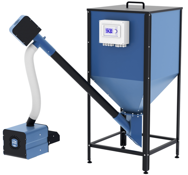 Пеллетная горелка ZOTA Fox 25 (горелка+ПУ+механизм+бункер)