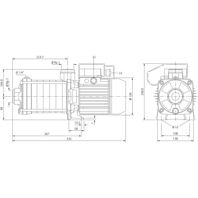 Поверхностный насос Wilo Economy MHIL 302 (1~230 В) (910 Вт) (арт. 4083894) 