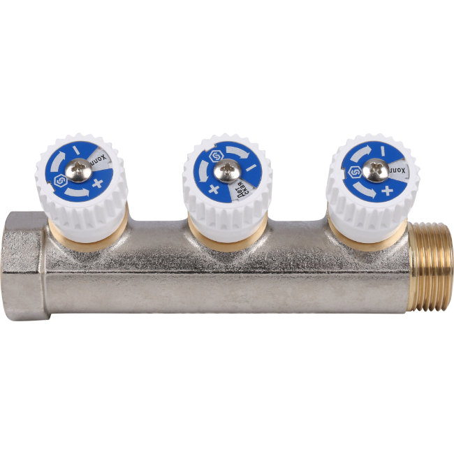 Коллектор распределительный STOUT 3/4", 3 отвода 1/2" (SMB 6851 341203)