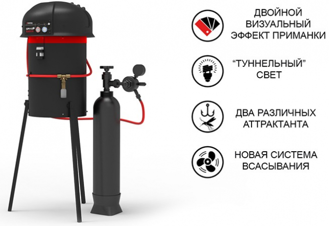 Уличный уничтожитель комаров "GRAD BLACK G2" с дополнительным аттрактантом "G-mosquito"