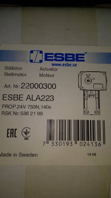 Электропривод линейный ESBE ALA223, 24В, 50/60Гц, 140сек. 750Н (0-10В, 2-10В/0-20мА, 4-20мА) (арт. 22000300) Электропривод линейный ESBE ALA223, 24В, 50/60Гц, 140сек. 750Н (0-10В, 2-10В/0-20мА, 4-20мА) (арт. 22000300)