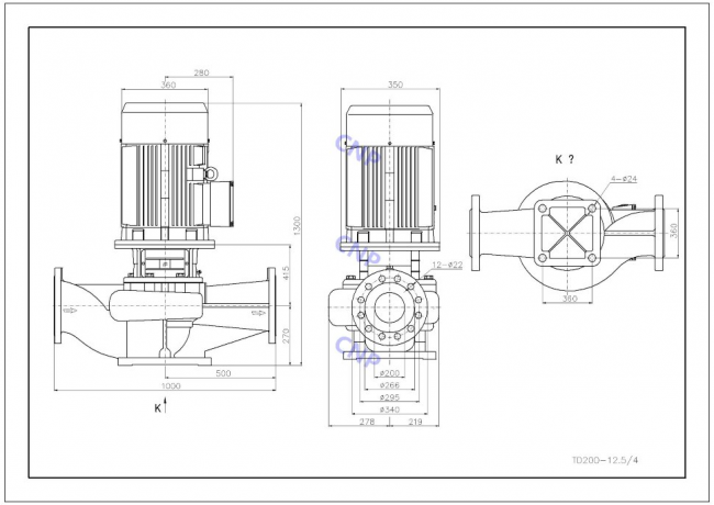 Насос CNP TD 200-12.5/4 Насос CNP TD 200-12.5/4