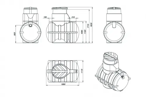 Емкость ЭкоПром подземная U 1250 OIL