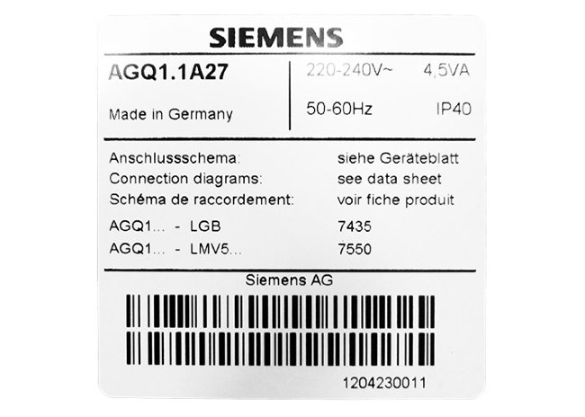 Блок управления SIEMENS AGQ 1.1A27 арт. 23555 (3-19-7410)