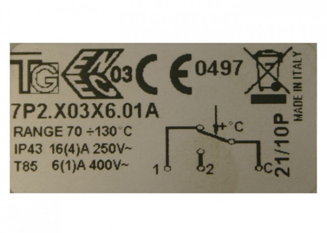 Термостат 7P2 70-130°C  (BT 180 DSPND) арт. 23240 (3-19-8280)