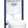 Система инсталляции, GROHE Solido, QuickFix, набор 5 в 1 с подвесным унитазом и панелью смыва Arena Cosmopolitan