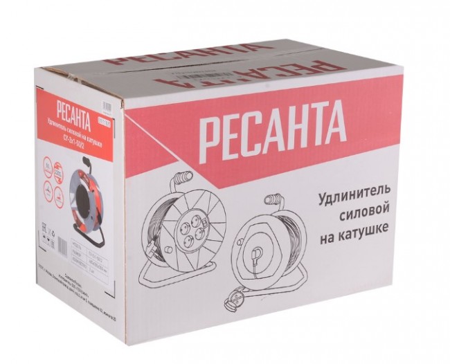 Удлинитель силовой на катушке Ресанта СУ-2х1-50/2 (с выкл., 4 розетки) Удлинитель силовой на катушке Ресанта СУ-2х1-50/2 (с выкл., 4 розетки)
