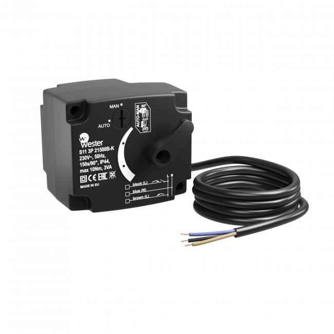 Привод Wester S11 3P 21500B-K 230 VAC 50 Hz 150s/90° 3-точ. SPST 10 Nm, арт. WA-004 (аналог 12052000) Привод Wester S11 3P 21500B-K 230 VAC 50 Hz 150s/90° 3-точ. SPST 10 Nm, арт. WA-004 (аналог 12052000)