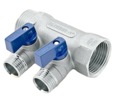 Коллектор с вентилями 2 выхода TIEMME (1/2)х1 1820010(1832N160402)