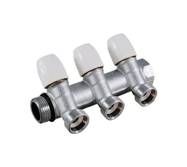 Коллектор распределительный с шаровыми кранами 3 выхода TIEMME 3/4"х1/2 1860004(1866K160404) Коллектор распределительный с шаровыми кранами 3 выхода TIEMME 3/4"х1/2 1860004(1866K160404)