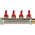 Коллектор 4 отвода с шаровыми кранами STOUT 3/4" 1/2"(красные ручки) (SMB 6200 341204)