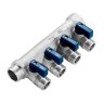 Коллектор 4 выхода распределительный с шаровыми кранами TIEMME 3/4х1/2 (1820049)