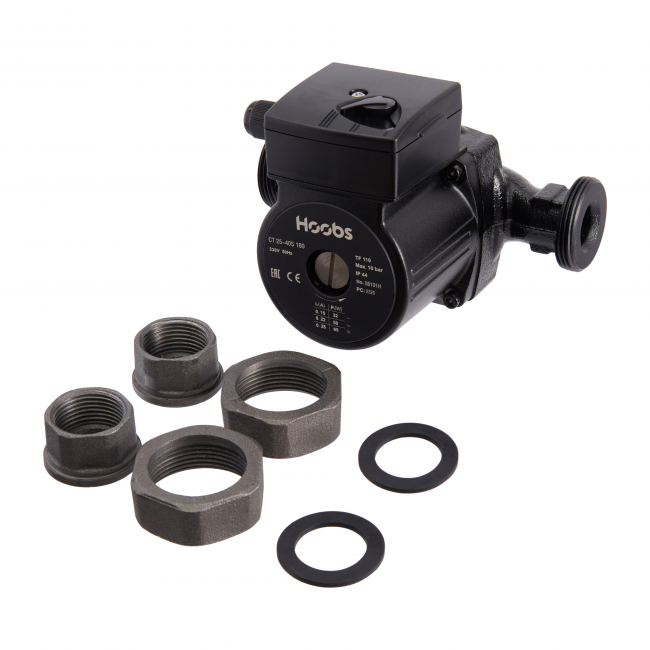 Насос циркуляционный Hoobs CT 25-40S (с гайками) Насос циркуляционный Hoobs CT 25-40S (с гайками)