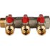 Коллектор 3 отвода с шаровыми кранами STOUT 3/4" 1/2" (красные ручки) (SMB 6200 341203)