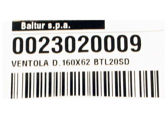 Крыльчатка вентилятора D.160X62 BTL20 арт. 23020009 (3-19-8088)