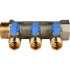 Коллектор 3 отвода с шаровыми кранами STOUT 1" 1/2" (синие ручки) (SMB 6201 011203)